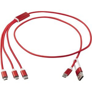 Versatile 5-1 recycled aluminium charging cable - EgotierPro 124386