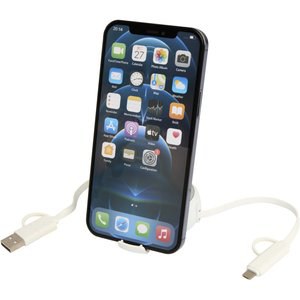 Alasia 5-in-1 100 cm recycled plastic and aluminium retractable data sync and 45W fast charge cable - EgotierPro 124420