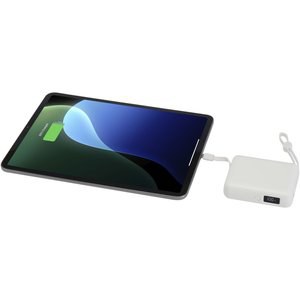 Acrux powerbank do tabletu o pojemności 10 000 mAh i mocy 35 W z wbudowanym kablem typu C - wykonany z tworzyw sztucznych pochodzących z recyklingu. - EgotierPro 124450