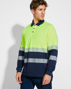 Roly HV9316 - VEGA LS High-visibility long-sleeve polo shirt in technical fabric