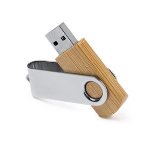 Stamina US4190 - ULDON USB memory stick with bamboo body and metallic swivel clip