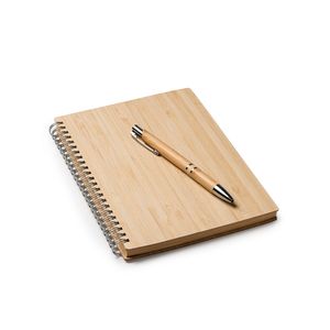 GALA A5 bamboo notebook and pen set - EgotierPro NB8082
