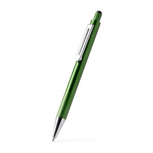 Stamina BL1770 - GARET Aluminium ballpoint pen with striped grip in metallic finish and touch pointer