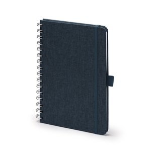 Stamina NB1626 - GARIN A5 hard cover notebook made of recycled RPET polyester fabric with double spiral ring