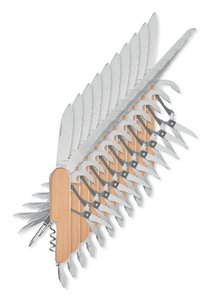 Pack of 100 GiftRetail MO9934 - LUCY LUX Stainless Steel Bamboo Multi-Tool Knife