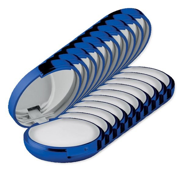 Pack of 10 GiftRetail MO9374 - DUO MIRROR Metallic Finish Lip Balm with Mirror Lid SPF10