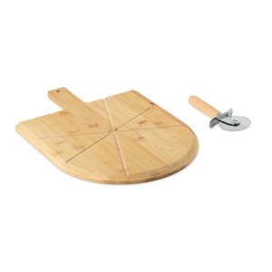 NAPOLITANA Bamboo pizza board & cutter - GiftRetail MO3202