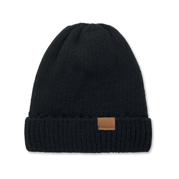 PUNTOS Knitted beanie with cuff - GiftRetail MO3221